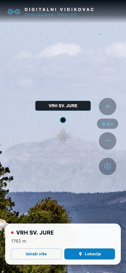 Sv. Jure peak at 8.8× zoom in the digital viewpoint